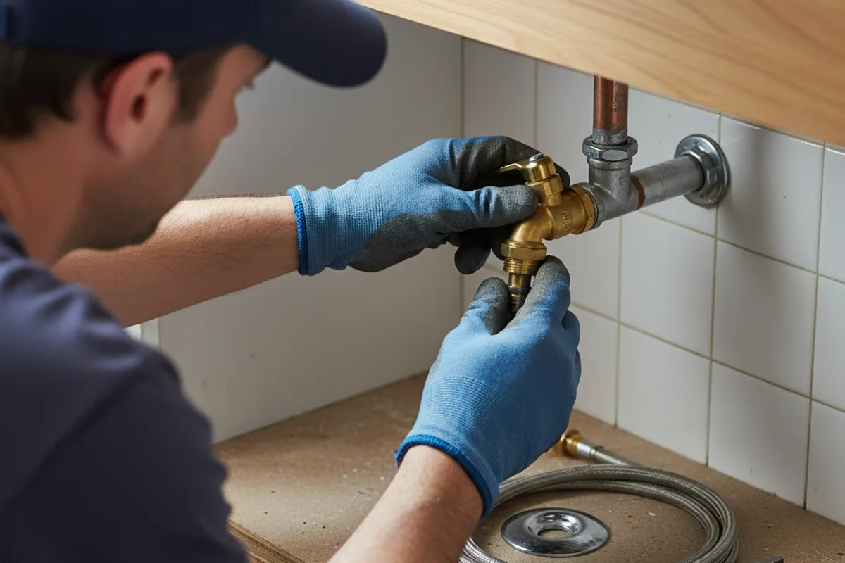 Shutoff valve and fitting work during Emergency Plumbing in Mayo